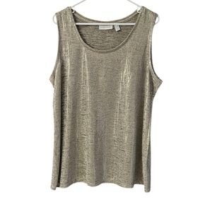 Susan Graver Sleeveless Top Tank Women's IX Metallic Tone